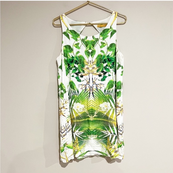 Alice + Olivia Trina Tropical Cutout Back Swing Shift Abstract Print Dress - Picture 4 of 7